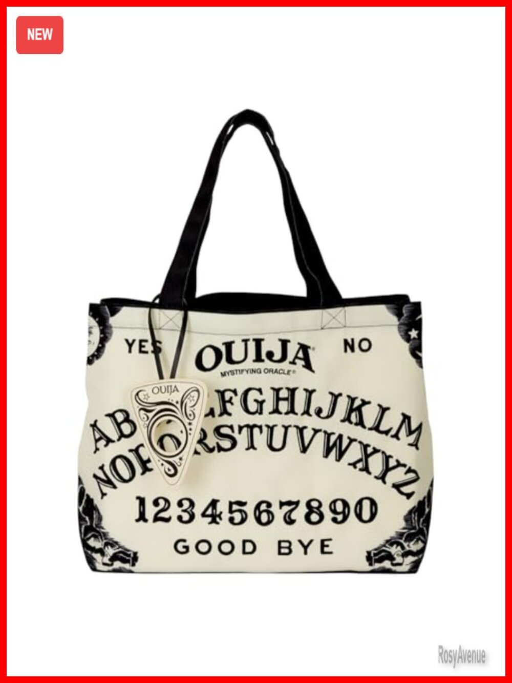 Oversize Canvas Tote Bag Ouija Planchette Glow in the Dark Licensed